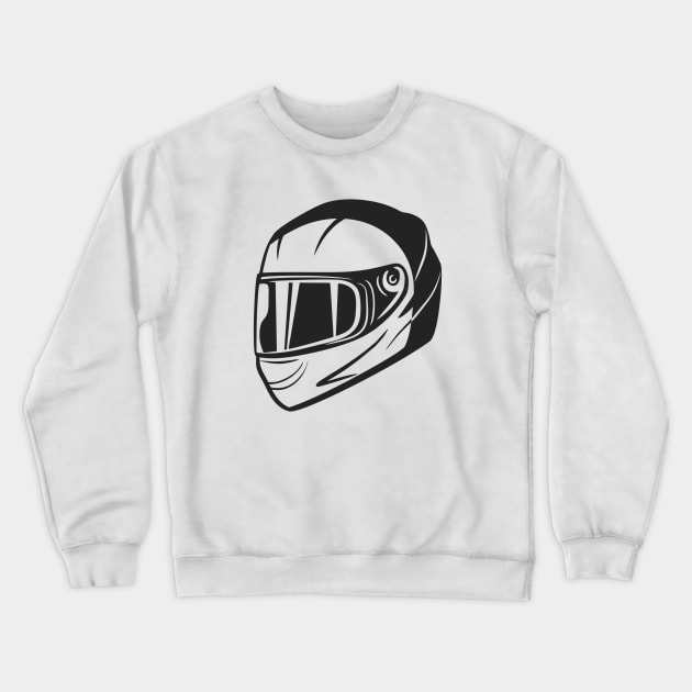 Motorcycle Helmet Crewneck Sweatshirt by EarlAdrian